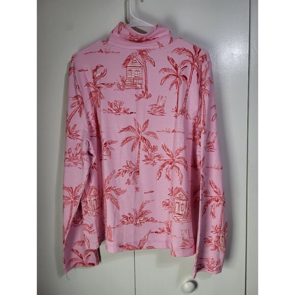 Talbots Women's XL UPF 50 Beach Villa Cosy Crush Half Zip Pullover Beach Travel - Picture 2 of 6